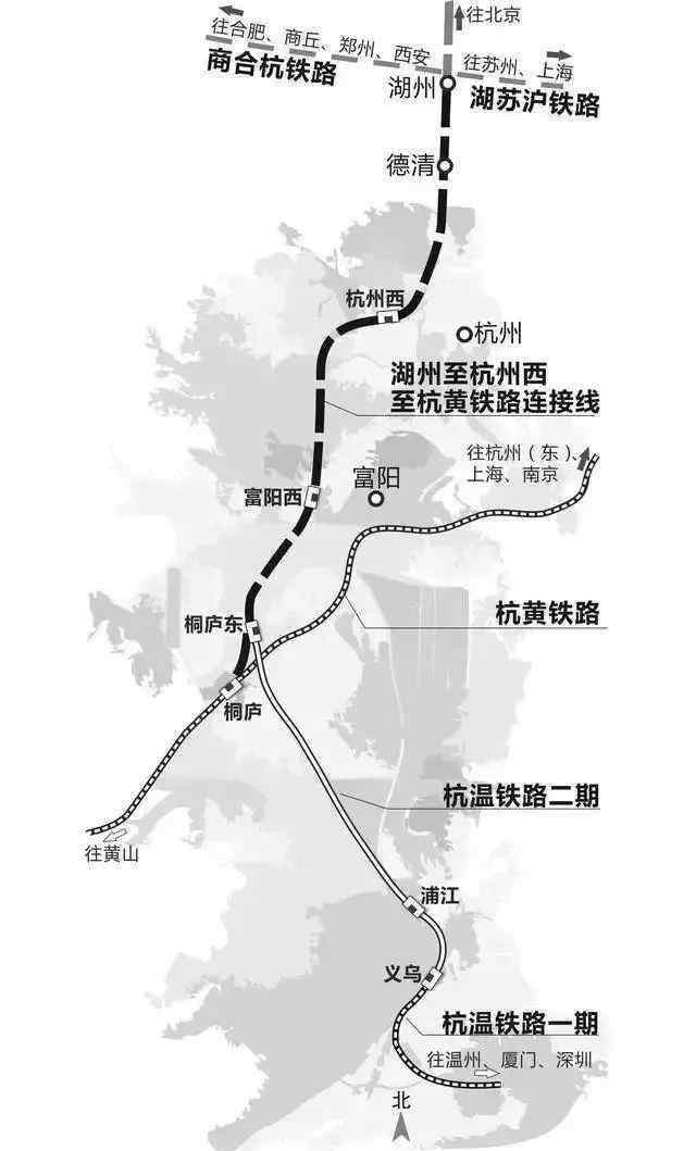 宁杭高铁线路图 线路图来了！湖杭铁路开建，未来与杭黄高铁相连