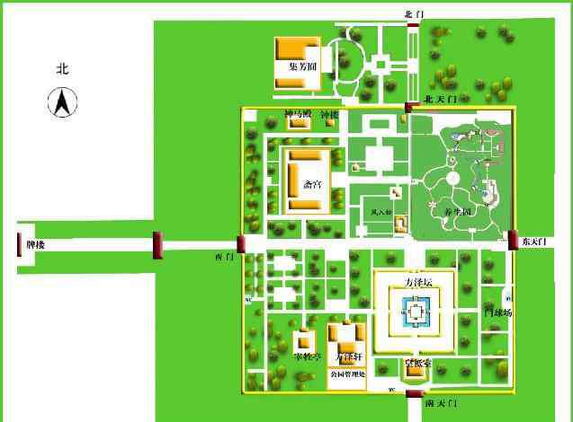 地坛公园地址 地坛公园导览图 北京地坛公园地图