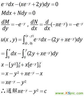 全微分方程 求全微分方程（e^（-y））dx-dy=0的通解