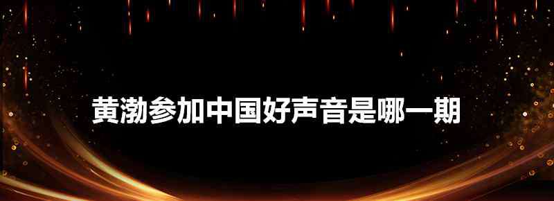 黄渤中国好声音 黄渤参加中国好声音是哪一期