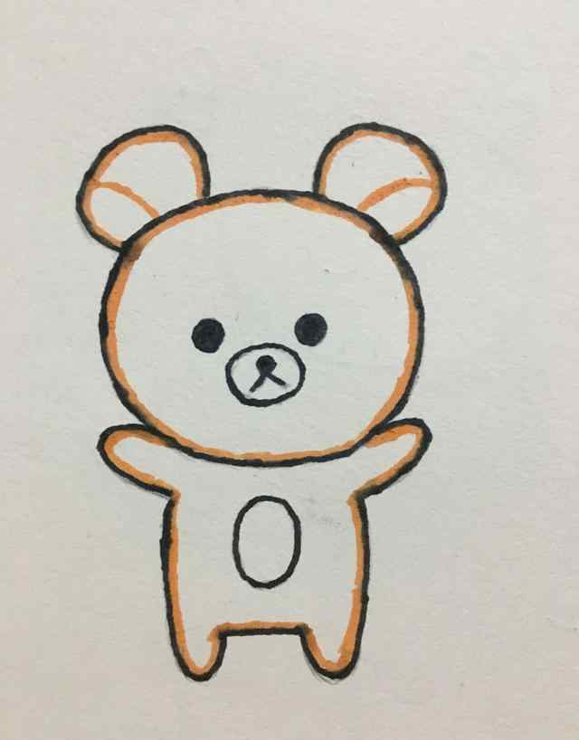 小熊的简笔画 简笔画——一看就会的可爱小熊画法