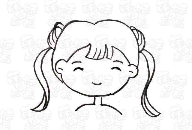简笔画女孩头像 简笔画女孩头像——12款不同发型的女孩卡通画，你喜欢哪一款