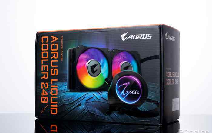 水冷风扇 技嘉AORUS LIQUID COOLER 240一体水冷散热器评测 数显温度、ARGB风扇