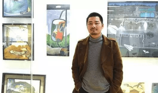 卡车画家孔龙震的纸本丙烯，80后中国司机绘画油画