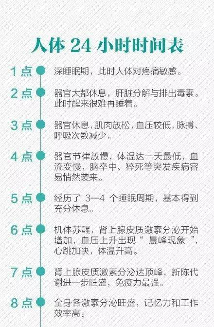 人体生物钟24小时养生法