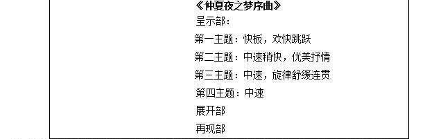 说课稿模板：《仲夏夜之梦序曲》
