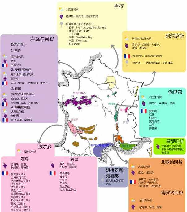 法国十大知名产区一目了然！_法国葡萄酒产区