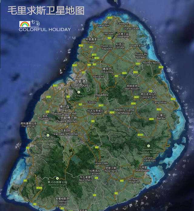 毛里求斯地图高清中文版
