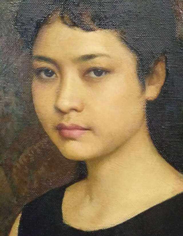 【经典】：靳尚谊高清油画作品《青年女歌手》。