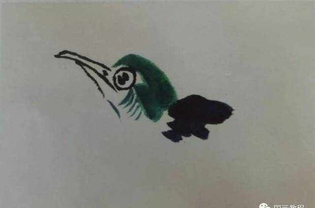 国画基础教程—翠鸟的画法