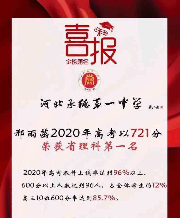 河北理科状元 河北省理科状元新鲜出炉，总分721分，网友：赶紧吸一波灵气
