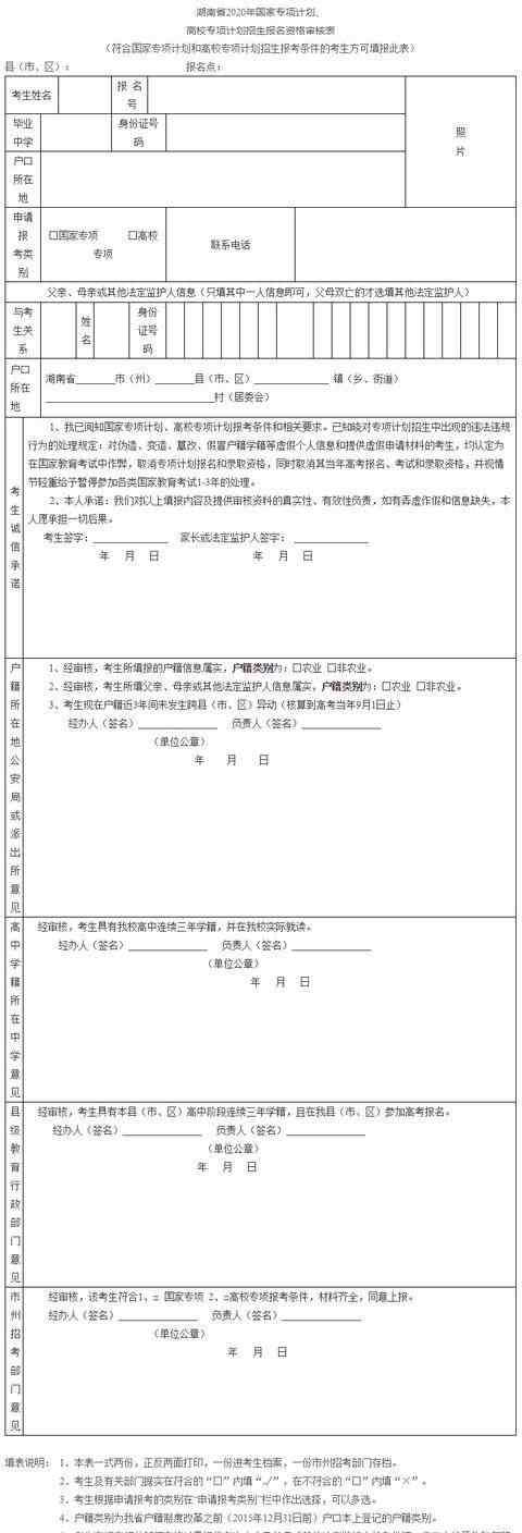 地方专项计划录取规则 高考专项计划招生，湖南51县及农村考生可报名，看计划及录取办法