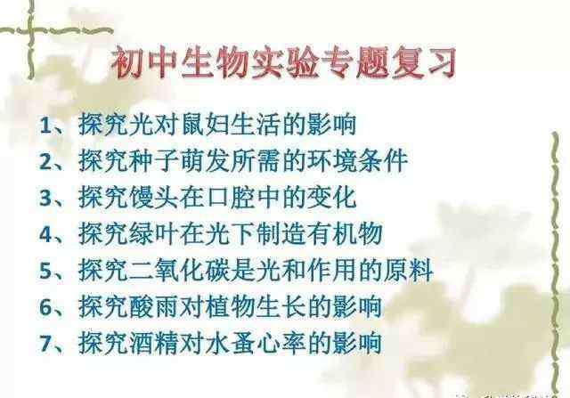 初中生物实验 初中生物实验总结，老师精心整理，家有初中生的孩子赶紧收藏了