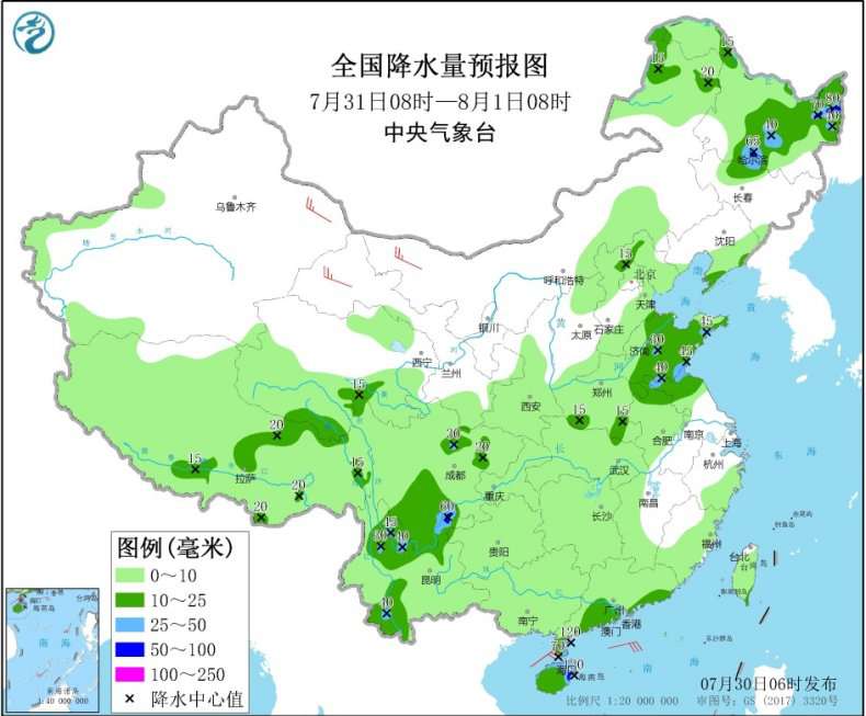  华北东北雷雨频繁 南方高温范围先减后增