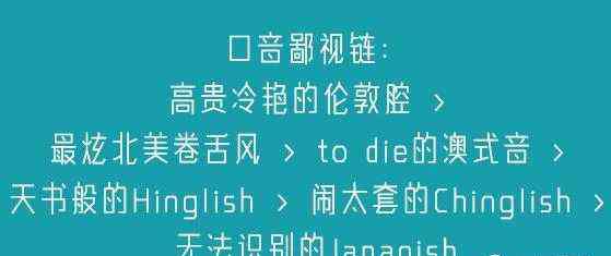 鄙视的英文 这个英语口音鄙视链，你服吗！