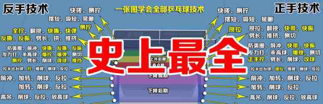 反手 正手攻球or反手拨球？一张图学会全部乒乓球技术