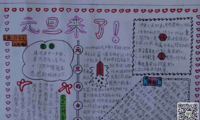 庆元旦手抄报图片 庆祝元旦手抄报-元旦来了