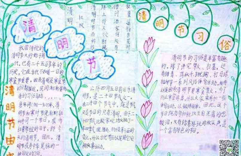 清明节小报简单又漂亮 清明节简单好看手抄报图片