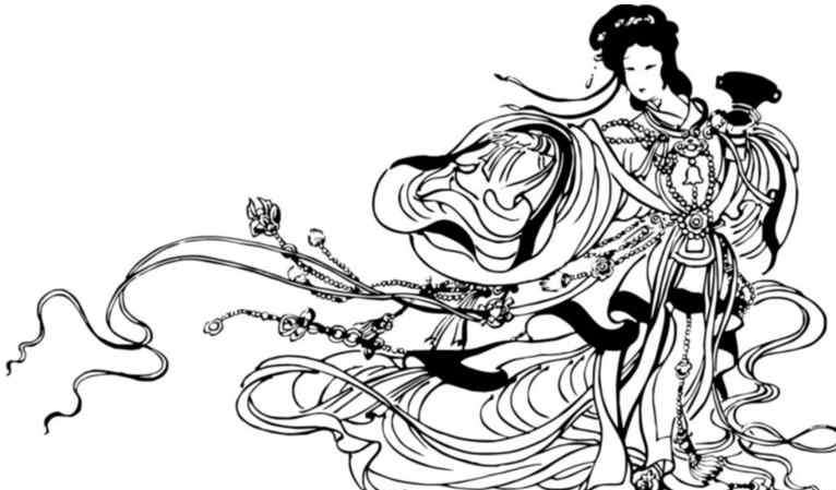 仙女简笔画 人物简笔画大全_仙女采花