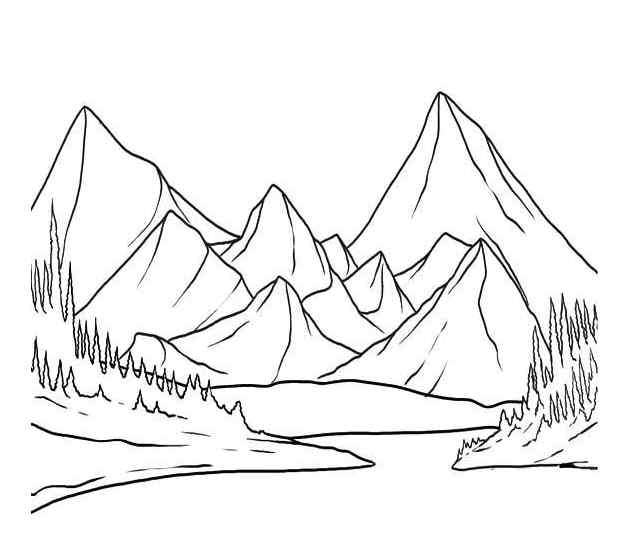 儿童风景画图片大全 儿童风景简笔画图片大全_山峦风光