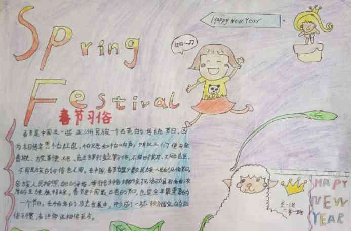春节对联手抄报 春节吃年夜饭手抄报简单漂亮