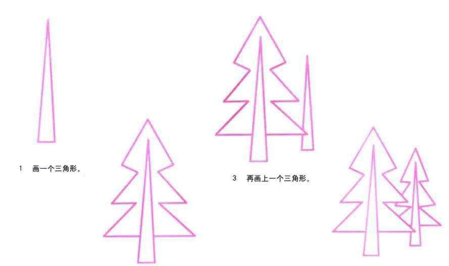小树苗简笔画 教你画小松树的简笔画教程