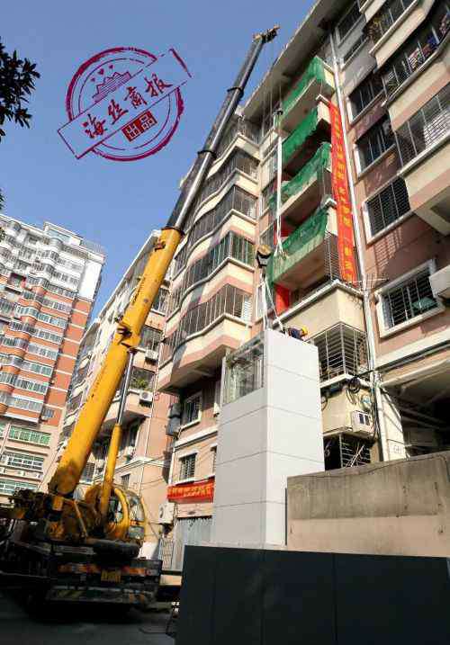 电梯安 南安一小区7层高旧楼装电梯 安装全程仅用2小时