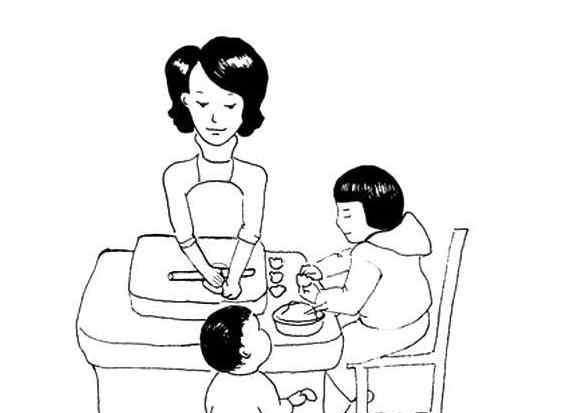 做饭简笔画 母亲人物简笔画大全-妈妈给我做饭