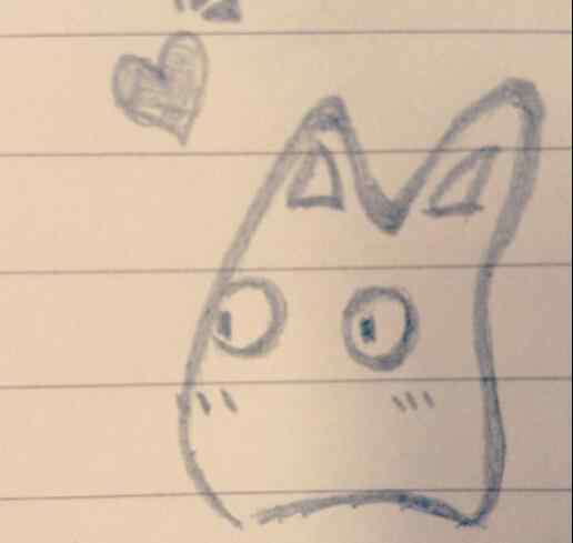 龙猫简笔画图片 可爱的小龙猫卡通简笔画图片_龙猫儿童绘画图集