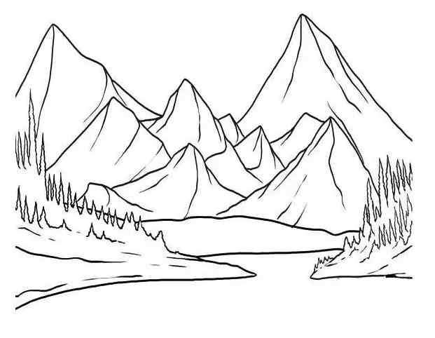 儿童简笔山水画 儿童山水风景简笔画在线赏析