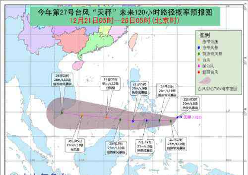 天秤台风 2017年第27号台风天秤最新消息：台风路径实时发布系统