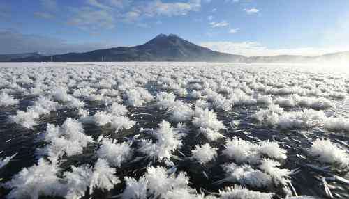 尖叫妹 北海道湖面布满“霜花”美到让人尖叫