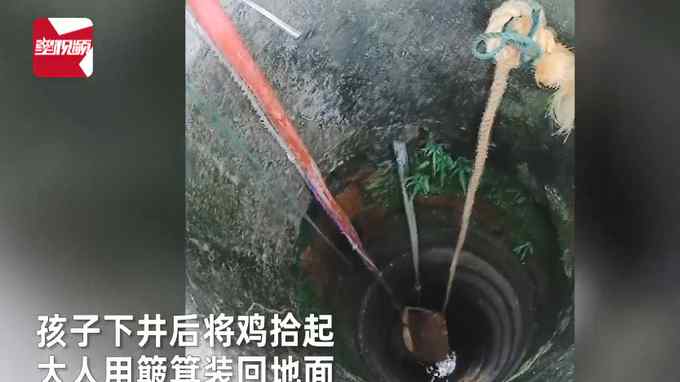 江西一村民自家的鸡掉井里 家长竟绑孩子下水井捞鸡！网友吵翻