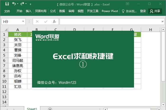 表格求和快捷键 新手必备：Excel表格求和快捷键ALT+=（最快求和技巧）