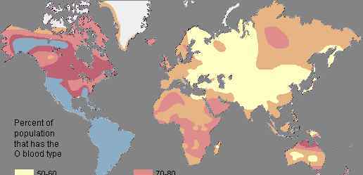 哪个血型的人最多 4大血型的全球地理分布，哪种血型的人最多？