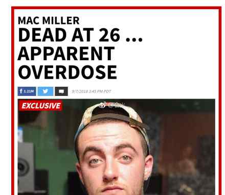 麦克米勒 Mac Miller去世疑似服药过量 前女友A妹曾多次劝阻无效