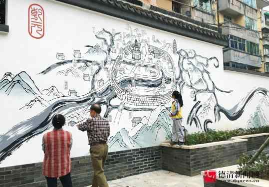 德清县地图 兴衰往事跃然墙面 一幅老德清手绘地图的“重生”