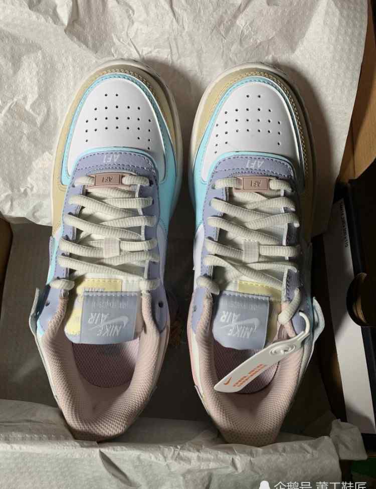 玛卡龙 AF1玛卡龙 白蓝粉，直击少女心，最美马卡龙配色！