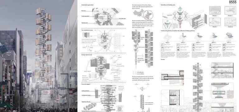 摩天盒子 2020年eVolo摩天楼竞赛获奖作品公布，中国团队“流行病通天塔”获头名