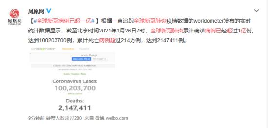 全球新冠肺炎病例已超一亿 究竟是怎么一回事?