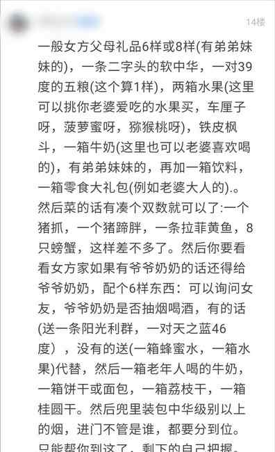 萧山未婚准女婿发帖求春节送礼指南 评论区有人给出满分答案！