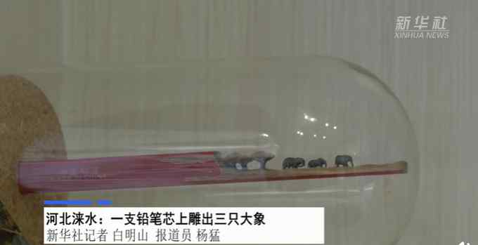 小伙在一支铅笔芯上雕出三只大象 网友直呼：好厉害！