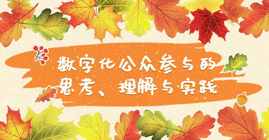 公众参与 数字化公众参与的思考、理解与实践