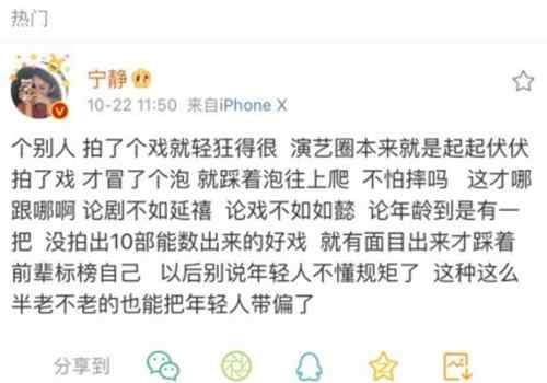 宁静怼某演员 宁静怼某演员到底是谁 殷桃杜若溪无辜受牵连