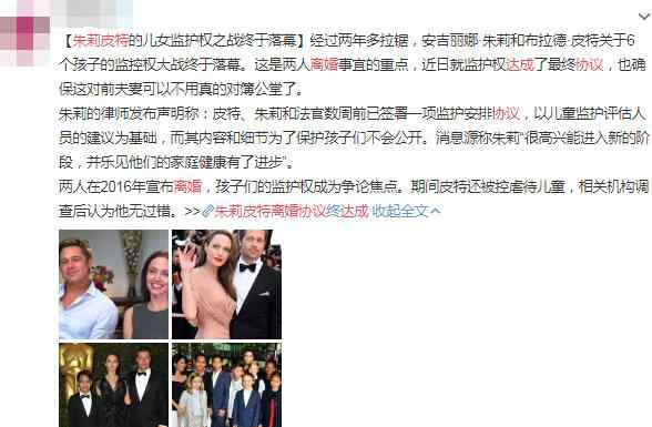 皮特和朱莉 皮特和朱莉离婚协议达成 长达两年的拉锯战终于落幕了