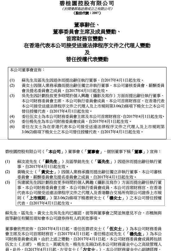 吴建斌 碧桂园财务大臣吴建斌离职 中海旧将的未来猜想