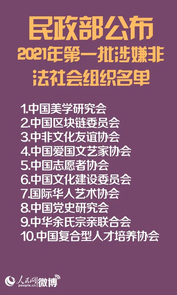 民政部公布10个非法社会组织名单 具体都叫什么名字