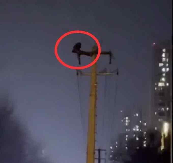 奇葩！男子半夜爬上电线杆做仰卧起坐 致上万用户停电 网友：咋爬的？