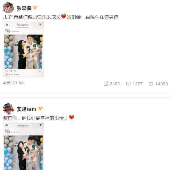 张嘉倪晒照为小儿子庆祝一百天 画面十分温馨幸福
