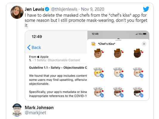 口罩贴纸 苹果曾拒绝上架推广戴口罩的贴纸应用  但现在又批准了这些应用